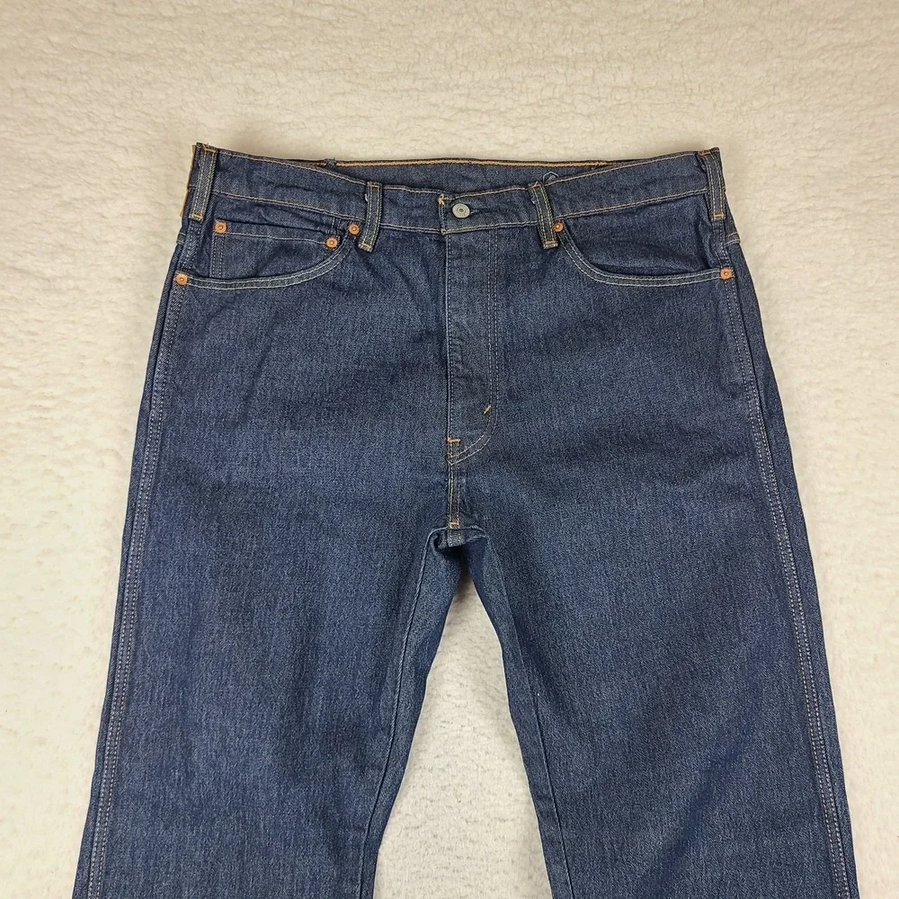 Levi's Jeans Mens 38x34 Blue Straight Leg Western Fit Dark Wash 37681‎ Denim